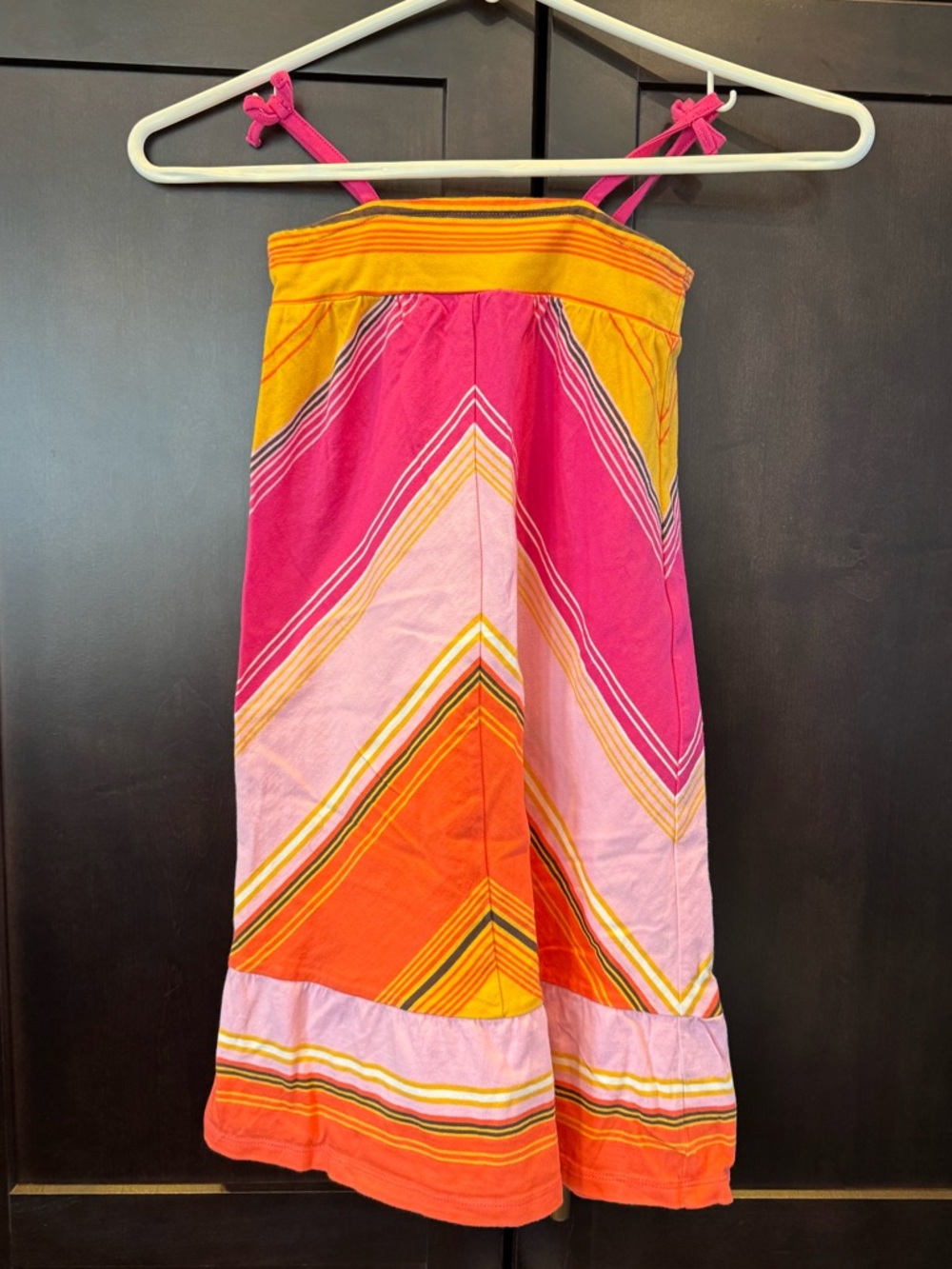 GAP Pink Orange Yellow Chevron Sundress
